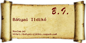Bátyai Ildikó névjegykártya